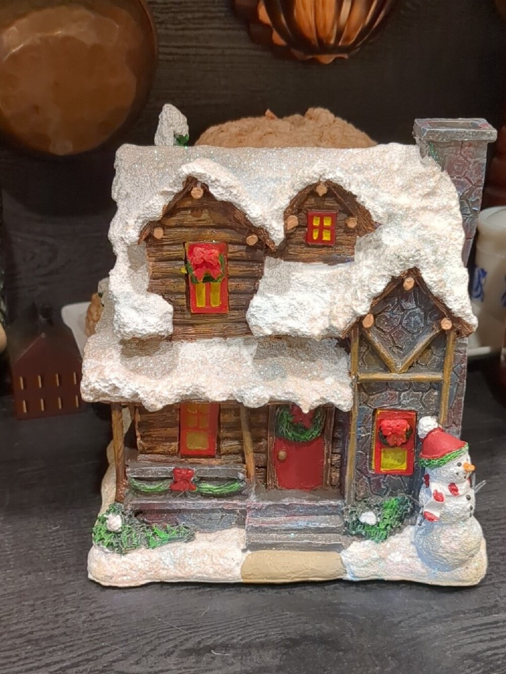 Collections ECT Smoking Country Christmas Cabin Incense Burner